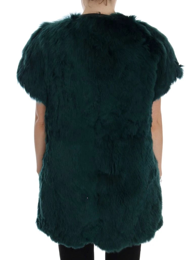 Dolce & Gabbana Green Alpaca Fur Vest Sleeveless Jacket by Dolce & Gabbana