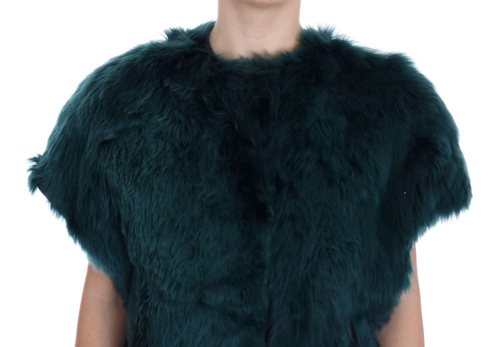 Dolce & Gabbana Green Alpaca Fur Vest Sleeveless Jacket by Dolce & Gabbana