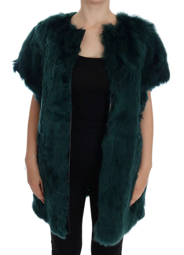 Dolce & Gabbana Green Alpaca Fur Vest Sleeveless Jacket by Dolce & Gabbana