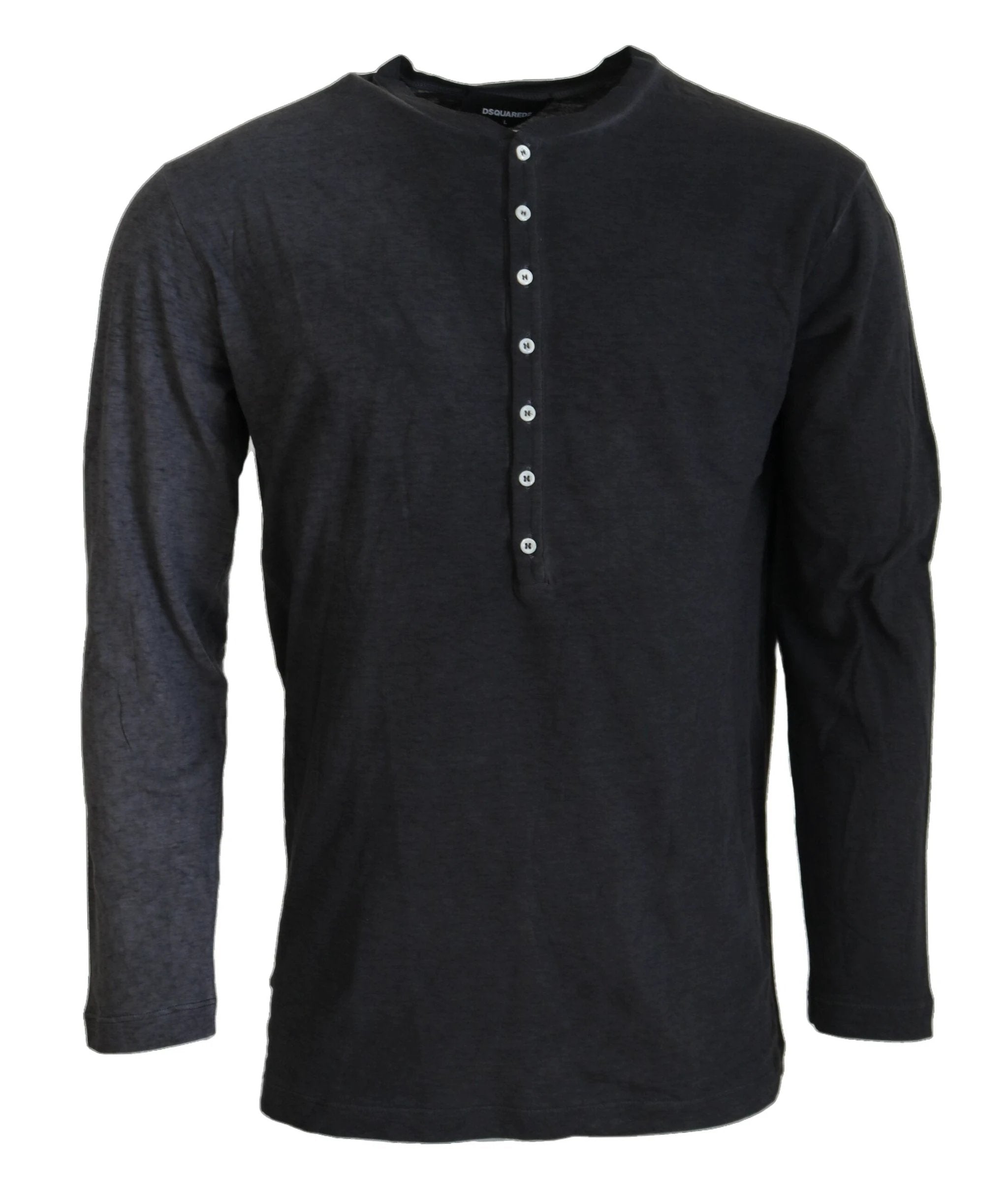Dsquared² Black Cotton Linen Long Sleeves Pullover Sweater by Dsquared²