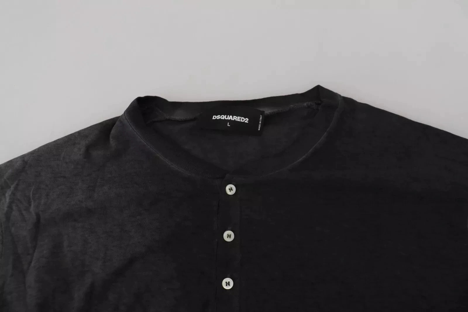 Dsquared² Black Cotton Linen Long Sleeves Pullover Sweater by Dsquared²