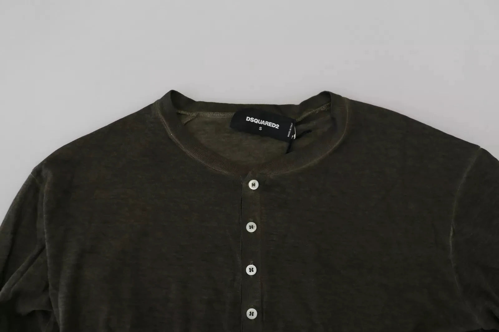 Dsquared² Gray Cotton Linen Long Sleeves Pullover Sweater by Dsquared²