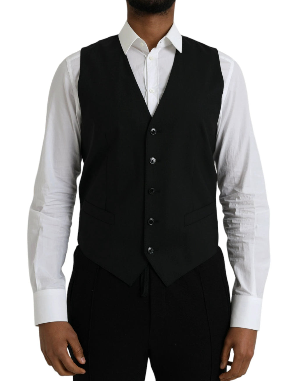 Dolce & Gabbana Black Wool Formal Dress Waistcoat Vest by Dolce & Gabbana