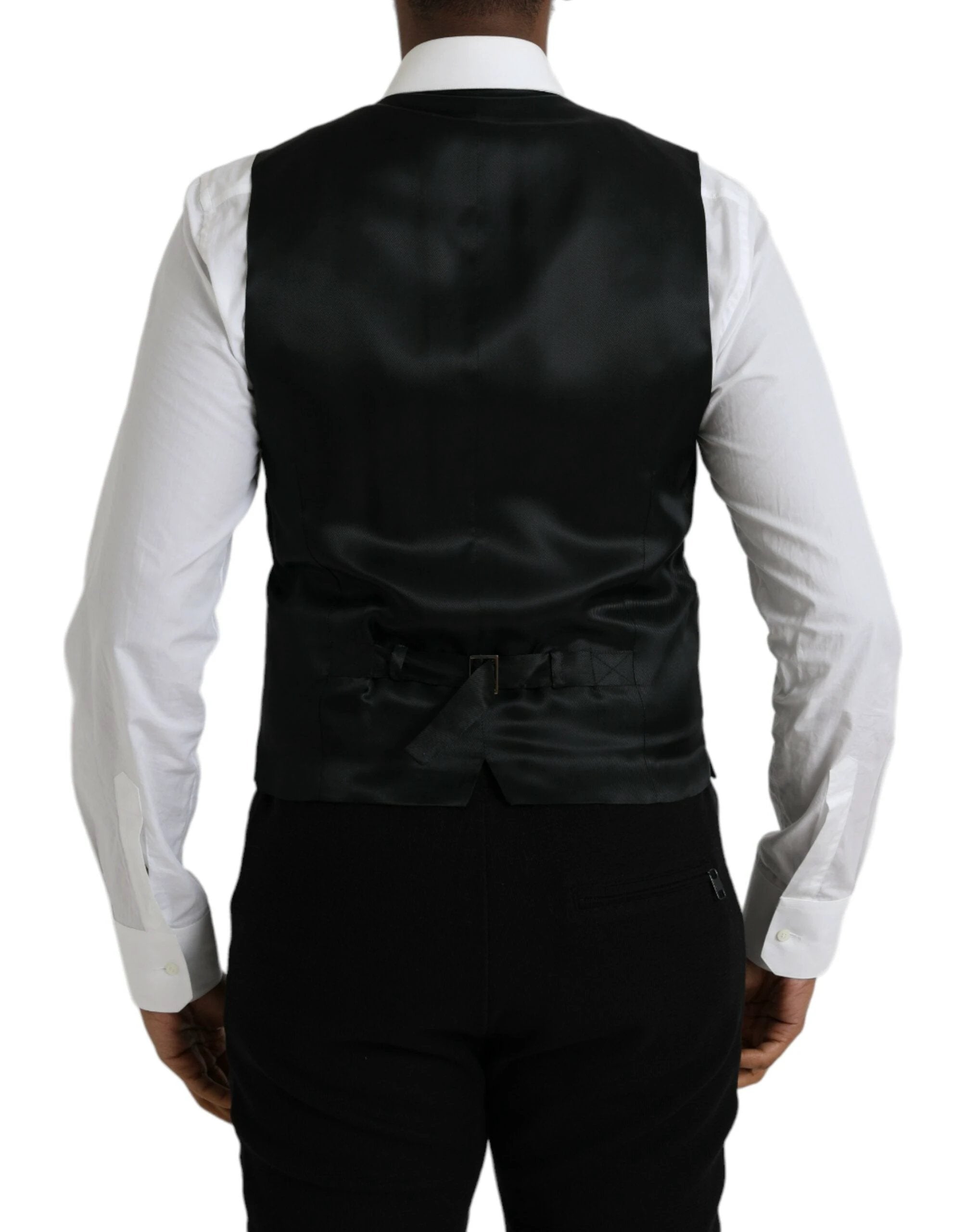 Dolce & Gabbana Black Wool Formal Dress Waistcoat Vest by Dolce & Gabbana