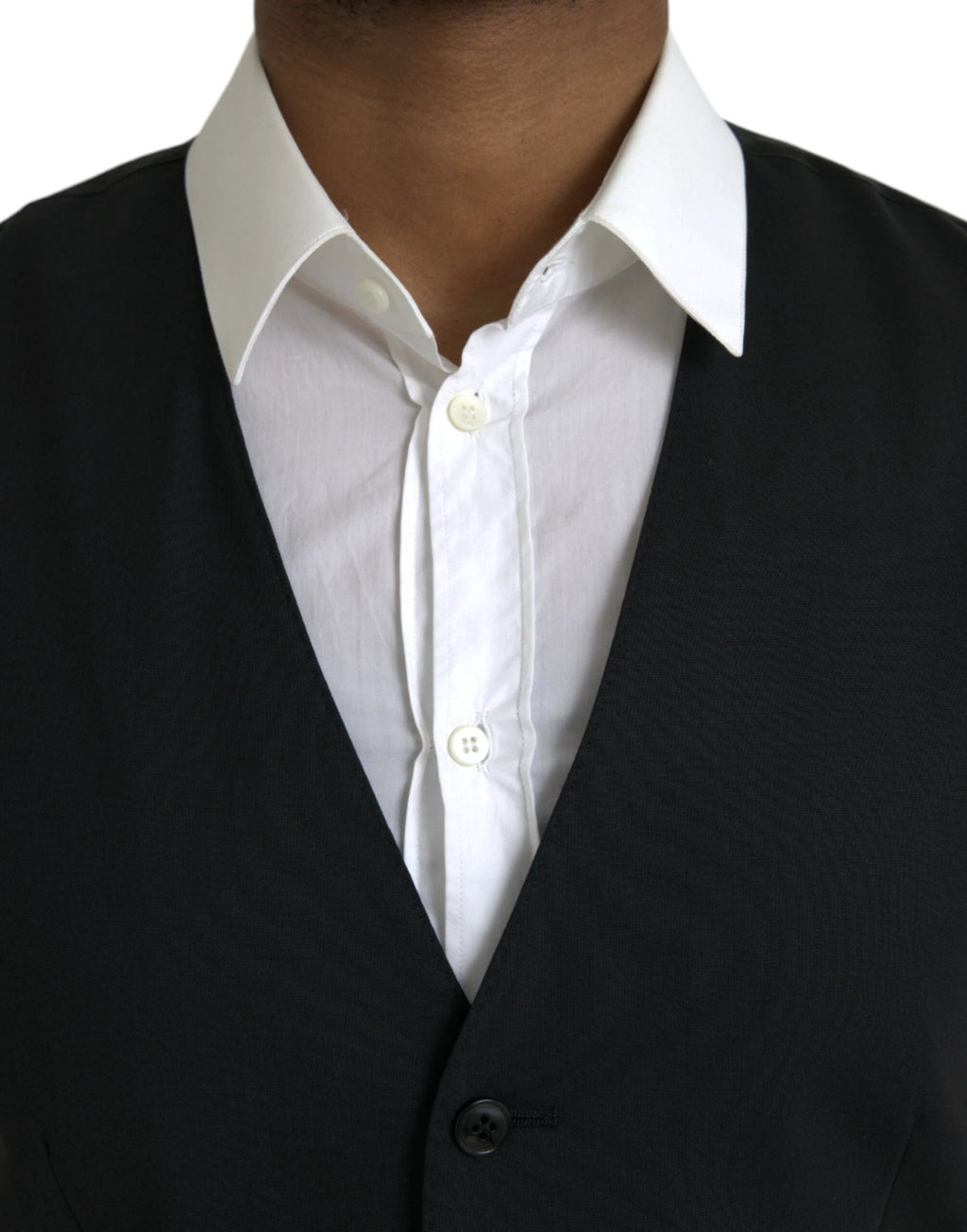 Dolce & Gabbana Black Wool Formal Dress Waistcoat Vest by Dolce & Gabbana