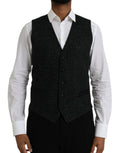 Dolce & Gabbana Black Brown Silk Waistcoat Dress Formal Vest by Dolce & Gabbana