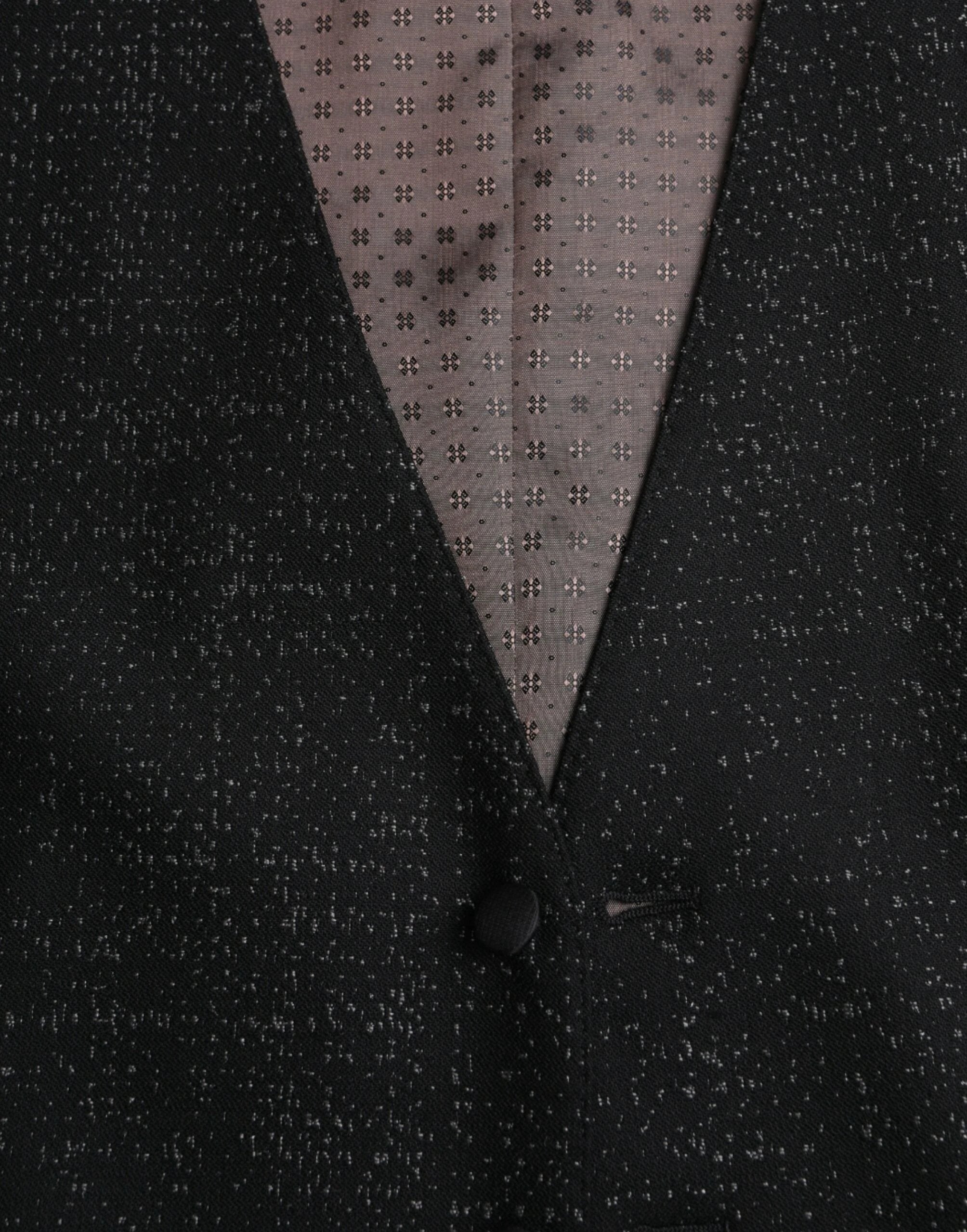 Dolce & Gabbana Black Brown Silk Waistcoat Dress Formal Vest by Dolce & Gabbana