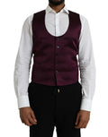 Dolce & Gabbana Maroon Satin Silk Waistcoat Dress Formal Vest by Dolce & Gabbana