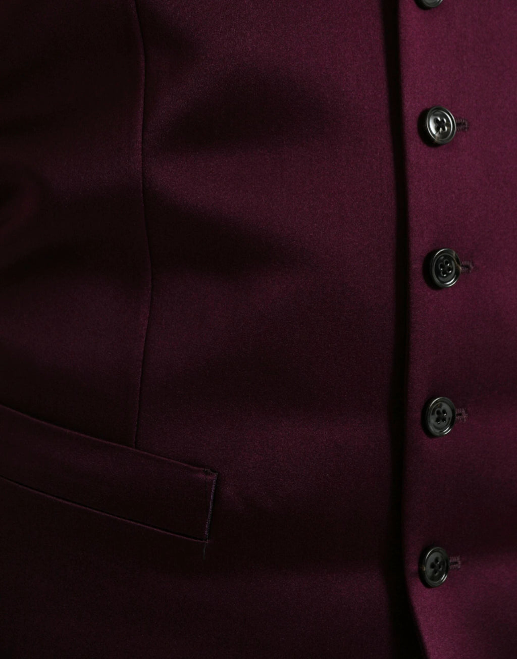 Dolce & Gabbana Maroon Satin Silk Waistcoat Dress Formal Vest by Dolce & Gabbana