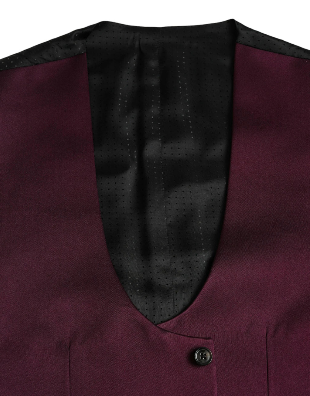 Dolce & Gabbana Maroon Satin Silk Waistcoat Dress Formal Vest by Dolce & Gabbana