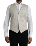 Dolce & Gabbana Off White Cotton Waistcoat Dress Formal Vest by Dolce & Gabbana