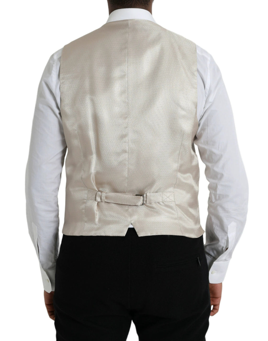 Dolce & Gabbana Off White Cotton Waistcoat Dress Formal Vest by Dolce & Gabbana