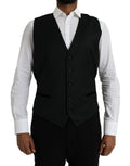 Dolce & Gabbana Black Silk Waistcoat Dress Formal Vest by Dolce & Gabbana