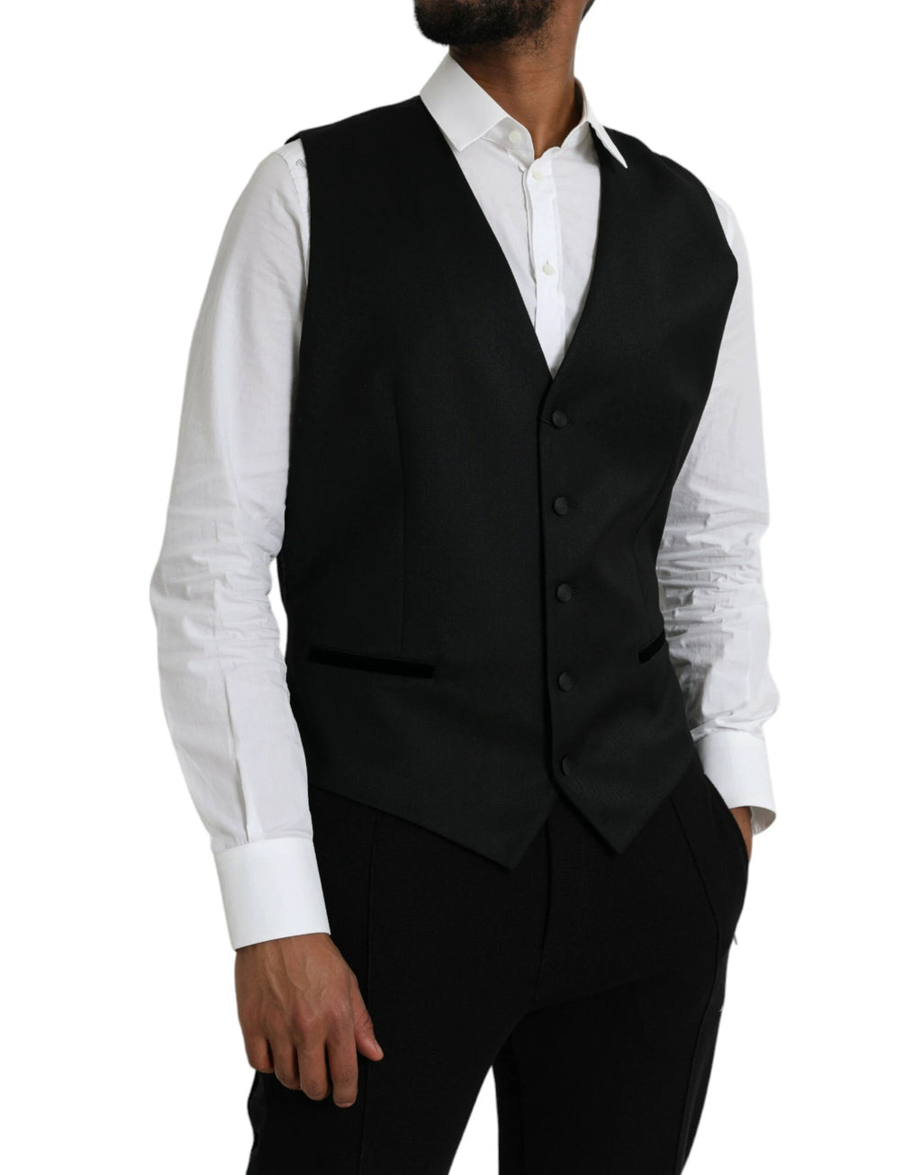 Dolce & Gabbana Black Silk Waistcoat Dress Formal Vest by Dolce & Gabbana