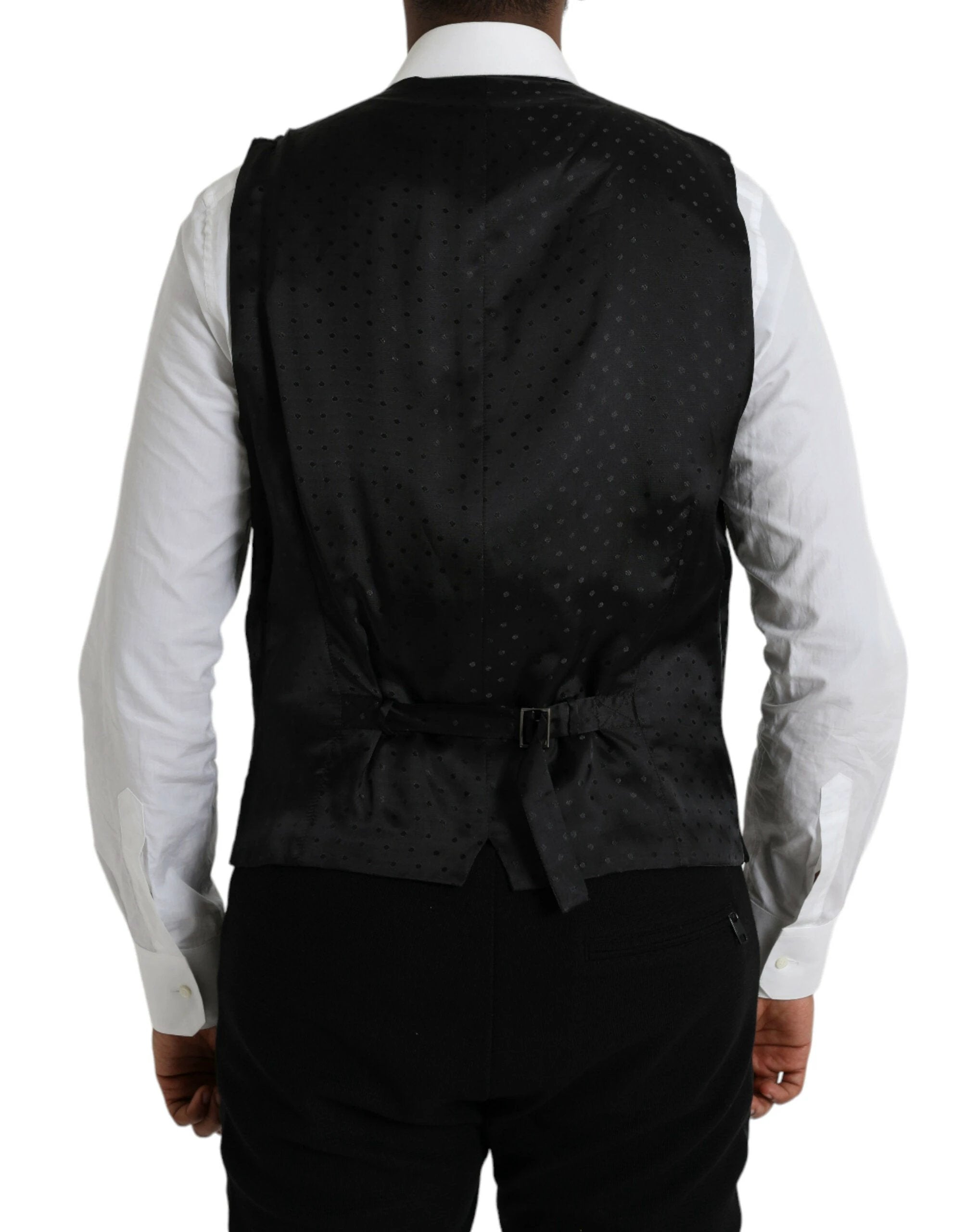 Dolce & Gabbana Black Silk Waistcoat Dress Formal Vest by Dolce & Gabbana