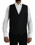 Dolce & Gabbana Black Wool Waistcoat Dress Formal Vest by Dolce & Gabbana