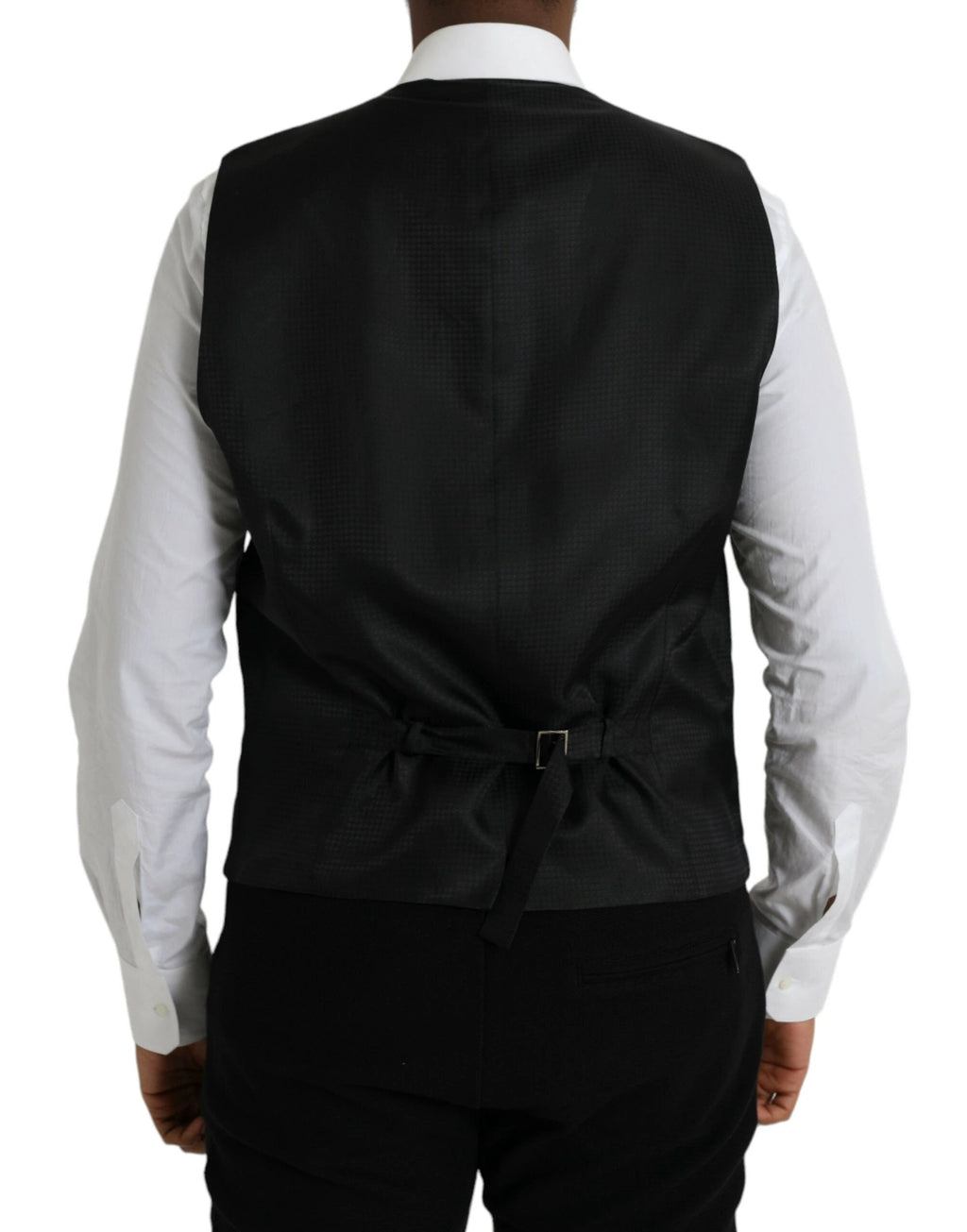 Dolce & Gabbana Black Wool Waistcoat Dress Formal Vest by Dolce & Gabbana