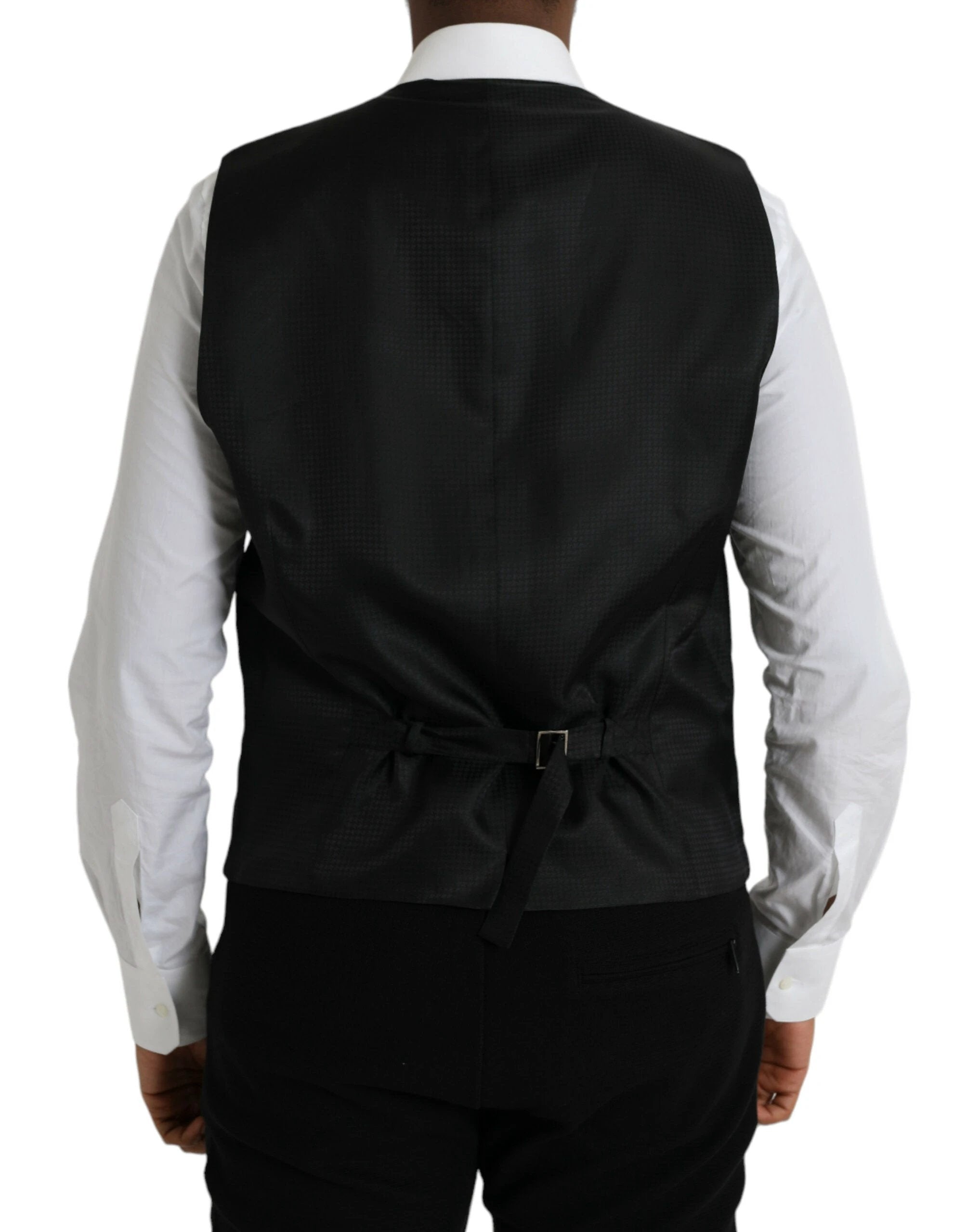 Dolce & Gabbana Black Wool Waistcoat Dress Formal Vest by Dolce & Gabbana