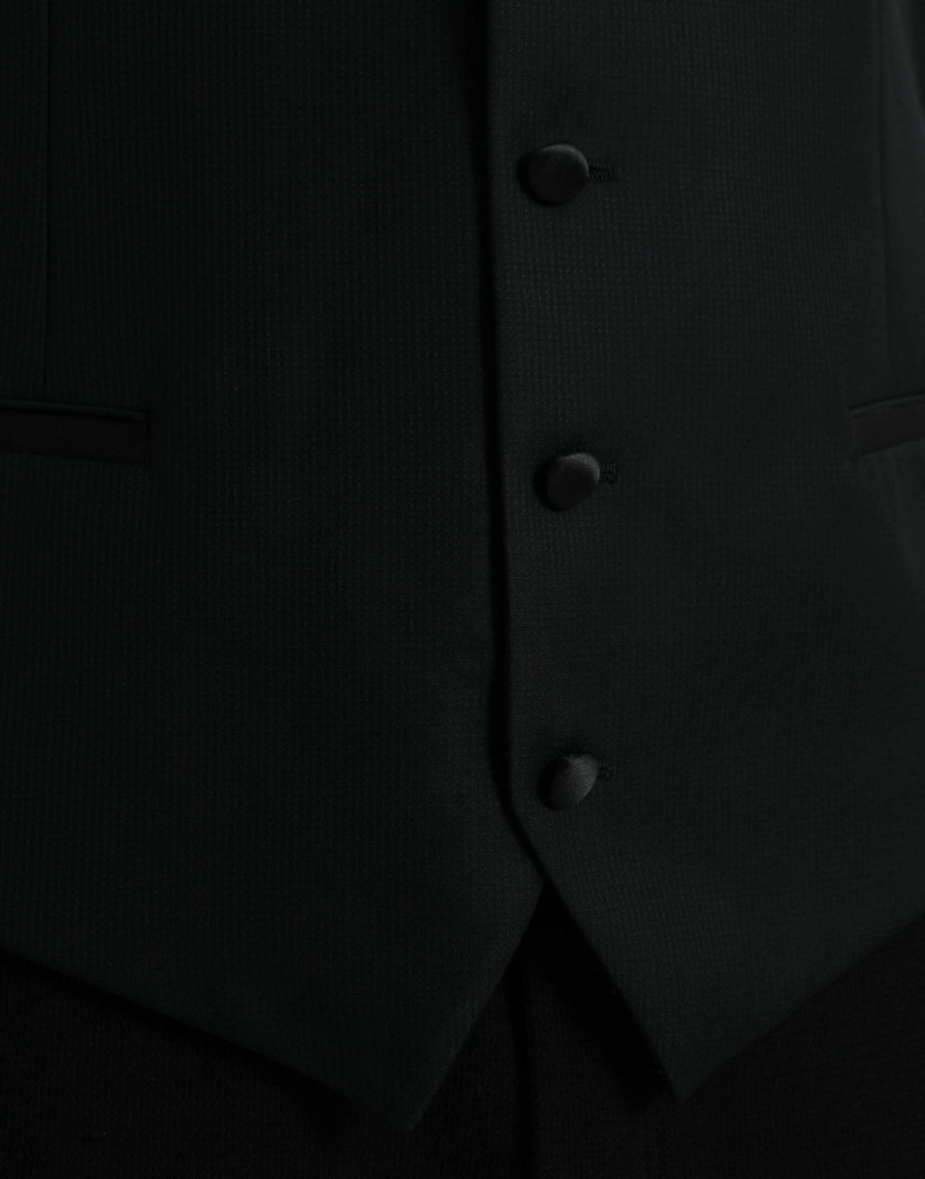 Dolce & Gabbana Black Wool Waistcoat Dress Formal Vest by Dolce & Gabbana