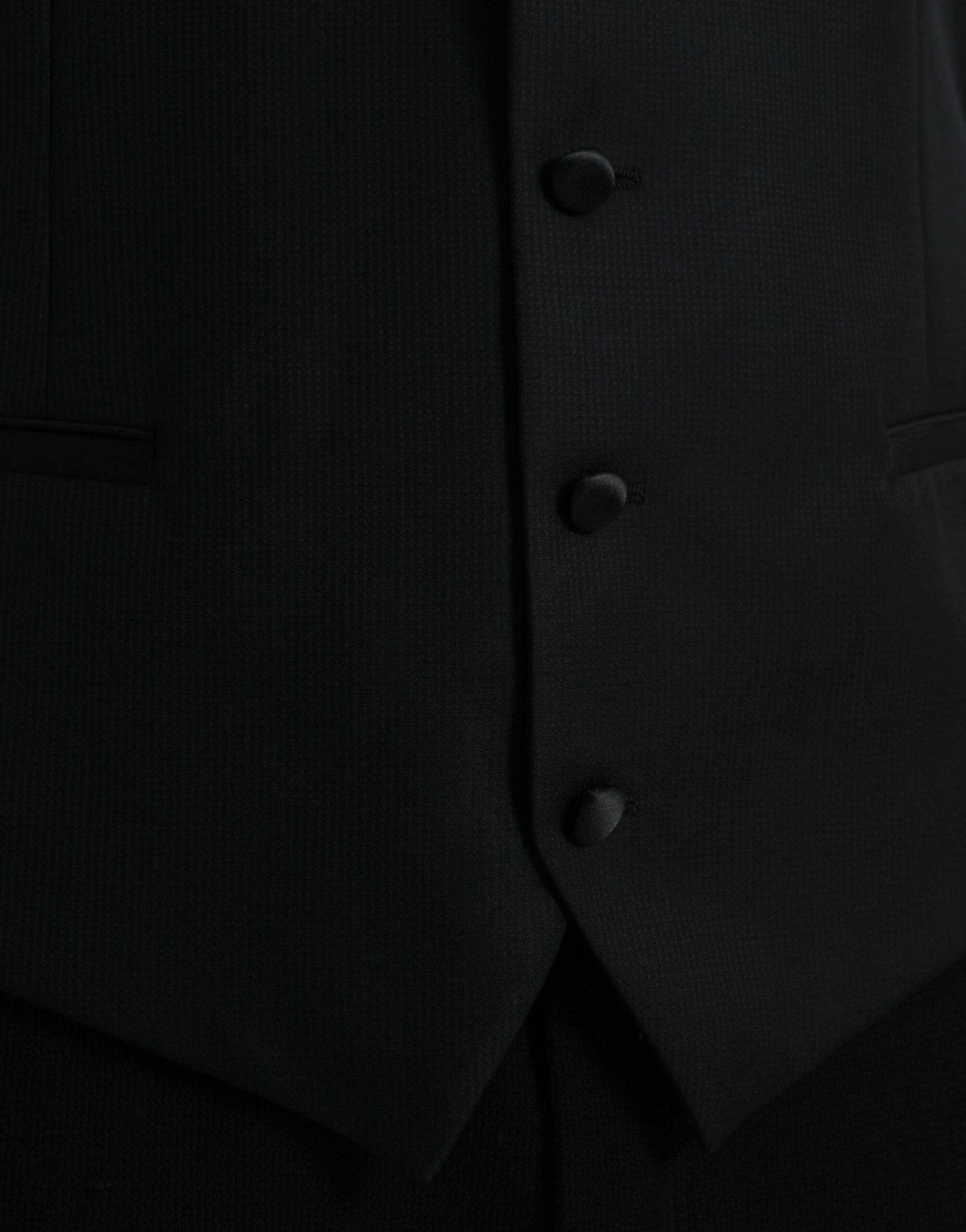Dolce & Gabbana Black Wool Waistcoat Dress Formal Vest by Dolce & Gabbana
