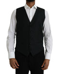 Dolce & Gabbana Black Wool Waistcoat Dress Formal Vest by Dolce & Gabbana
