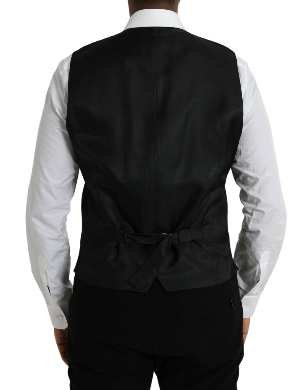 Dolce & Gabbana Black Wool Waistcoat Dress Formal Vest by Dolce & Gabbana
