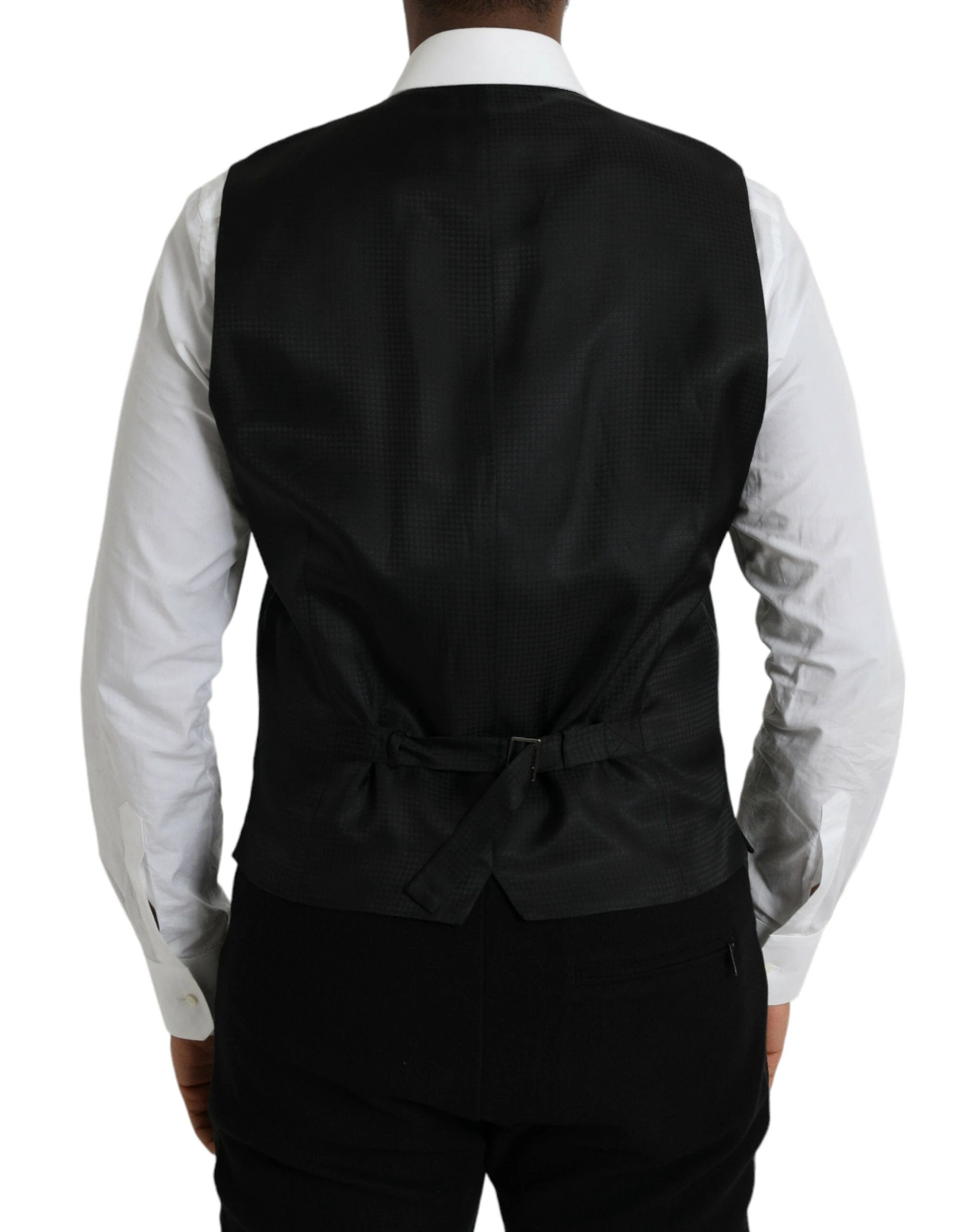 Dolce & Gabbana Black Wool Waistcoat Dress Formal Vest by Dolce & Gabbana