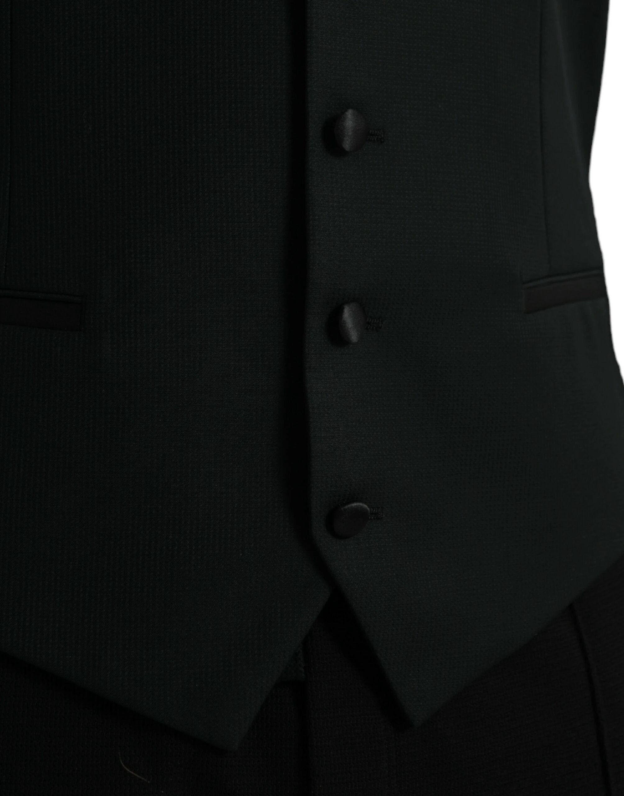 Dolce & Gabbana Black Wool Waistcoat Dress Formal Vest by Dolce & Gabbana
