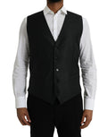 Dolce & Gabbana Black Wool Waistcoat Dress Formal Vest by Dolce & Gabbana