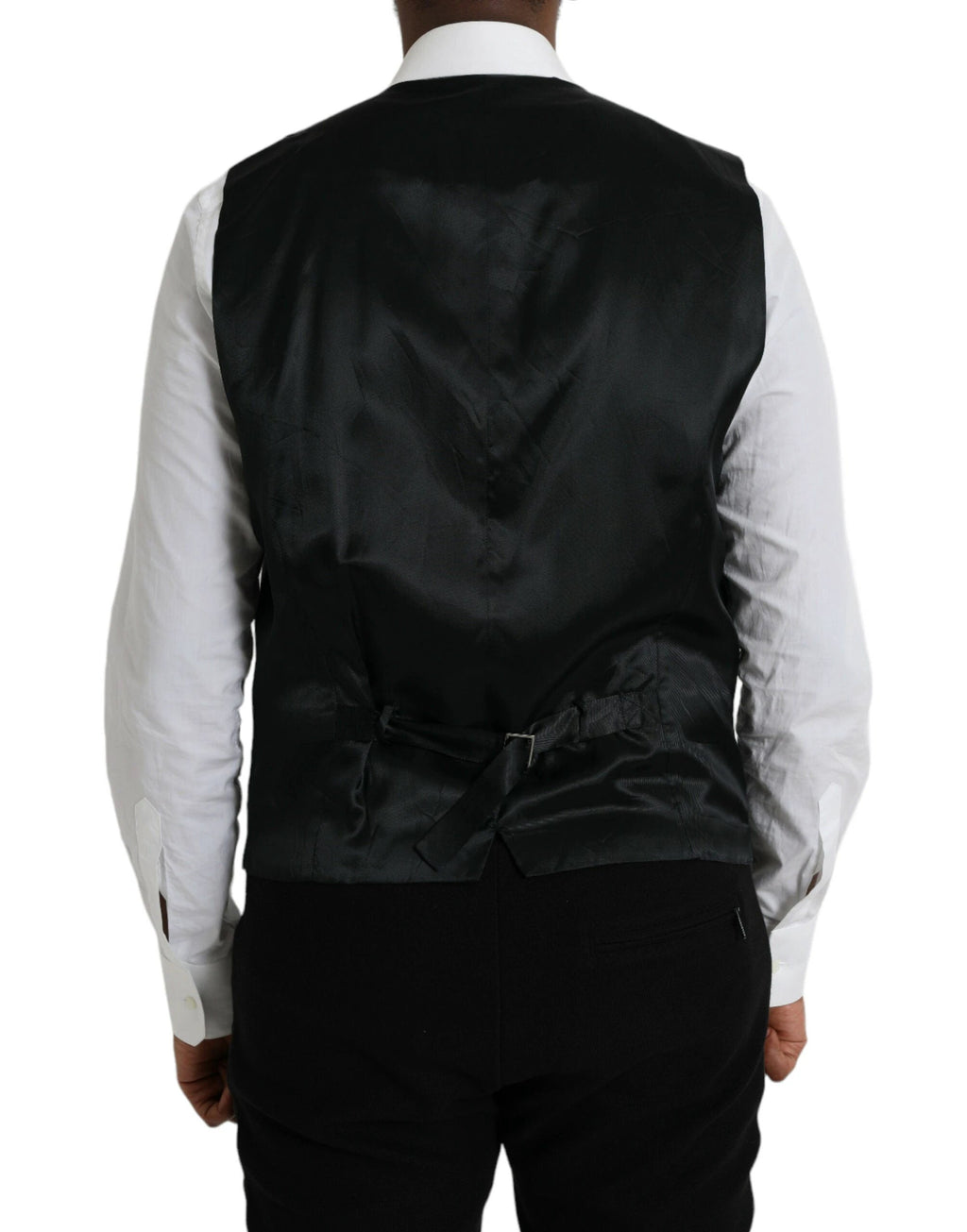Dolce & Gabbana Black Wool Waistcoat Dress Formal Vest by Dolce & Gabbana