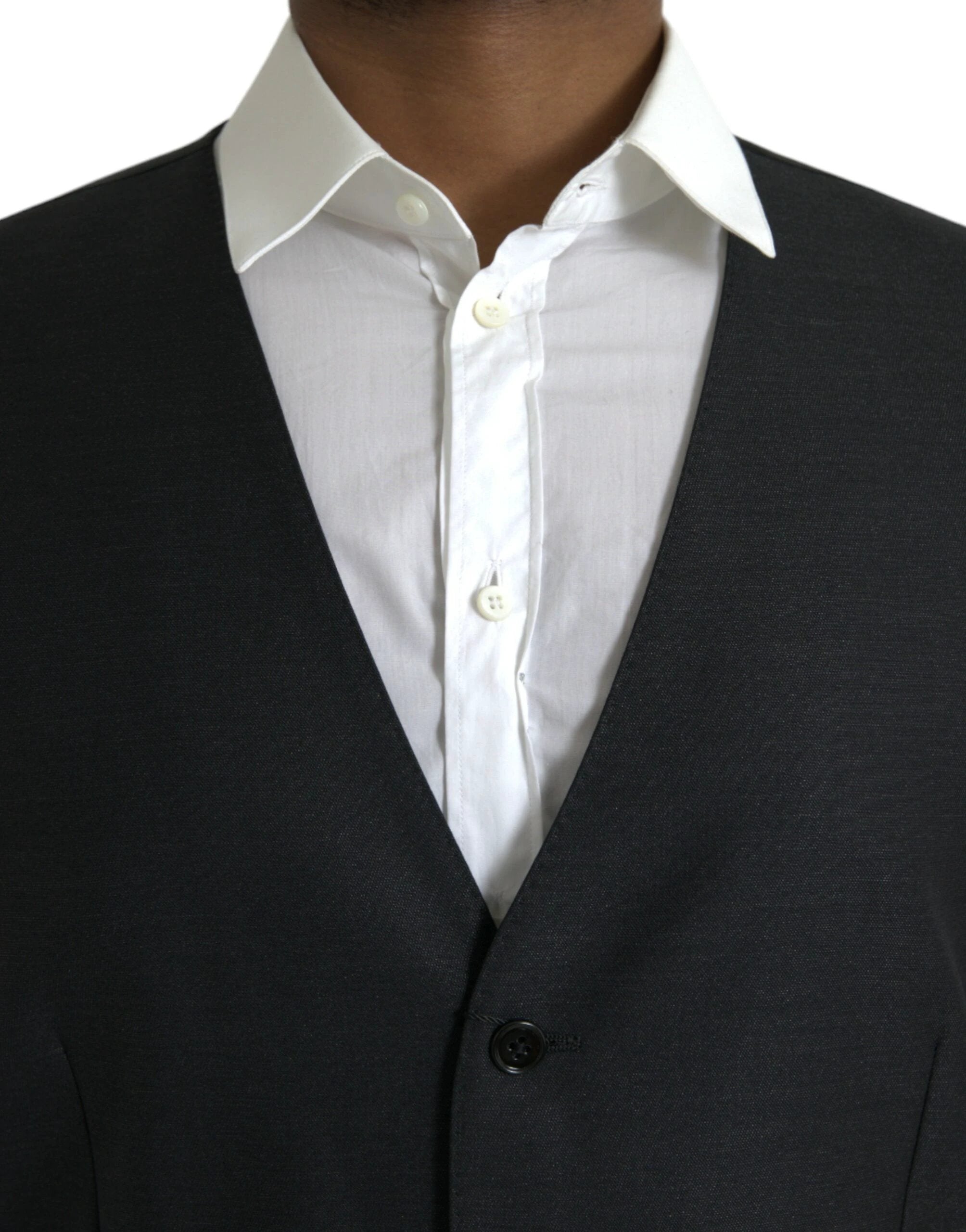 Dolce & Gabbana Black Wool Waistcoat Dress Formal Vest by Dolce & Gabbana