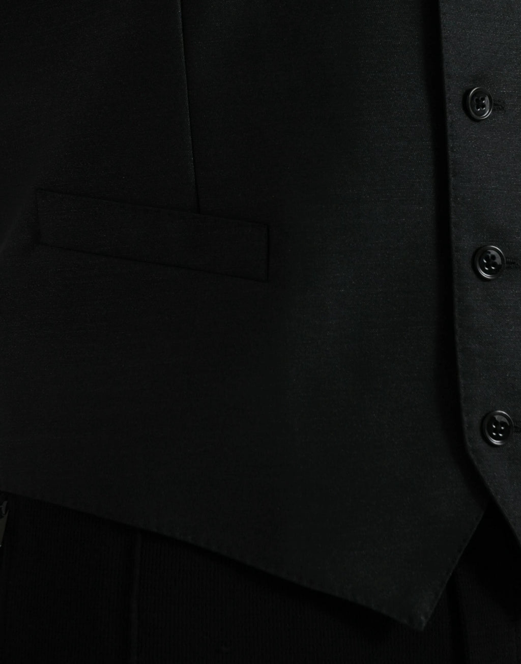 Dolce & Gabbana Black Wool Waistcoat Dress Formal Vest by Dolce & Gabbana