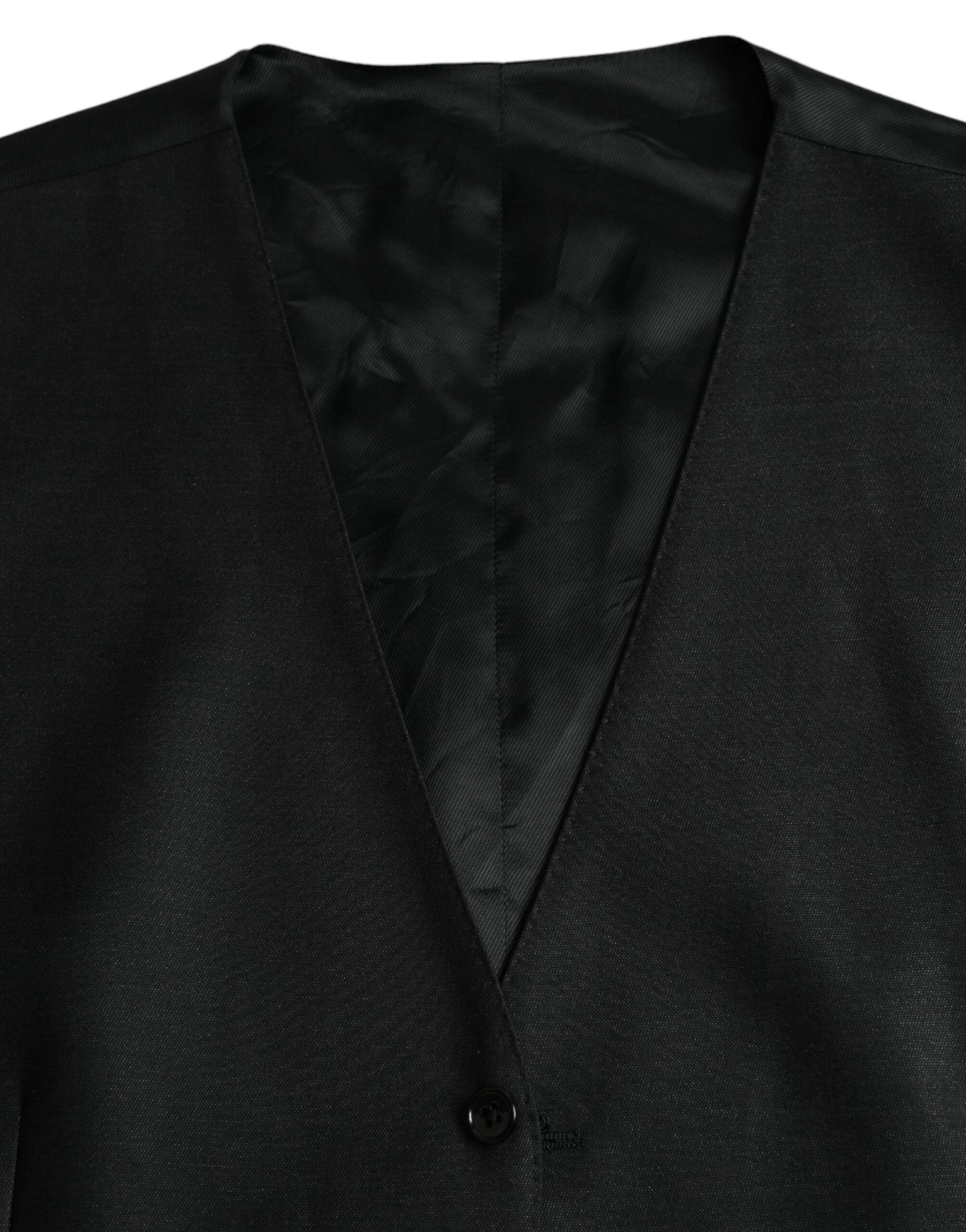 Dolce & Gabbana Black Wool Waistcoat Dress Formal Vest by Dolce & Gabbana