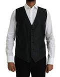 Dolce & Gabbana Black Wool Waistcoat Dress Formal Vest by Dolce & Gabbana