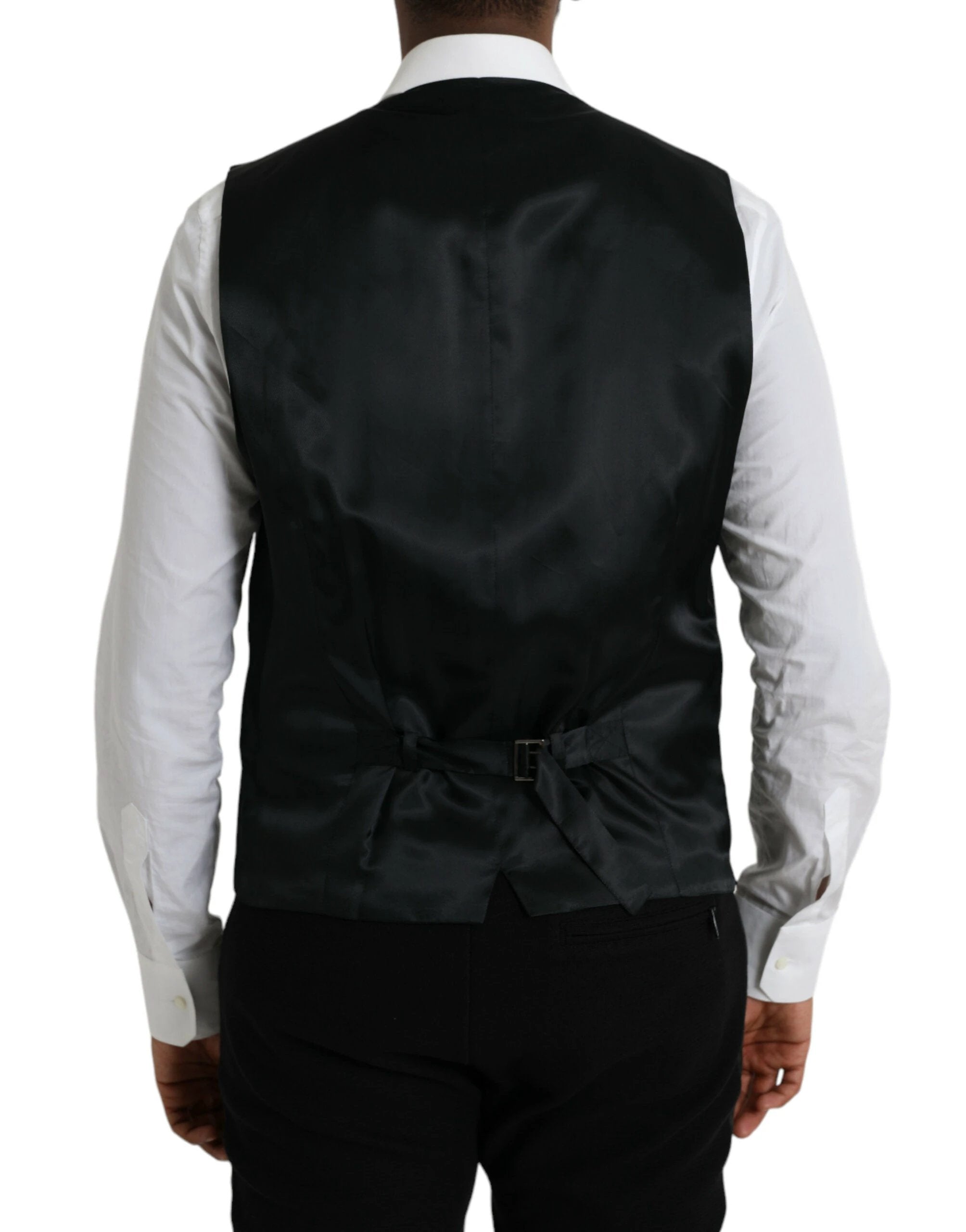 Dolce & Gabbana Black Wool Waistcoat Dress Formal Vest by Dolce & Gabbana