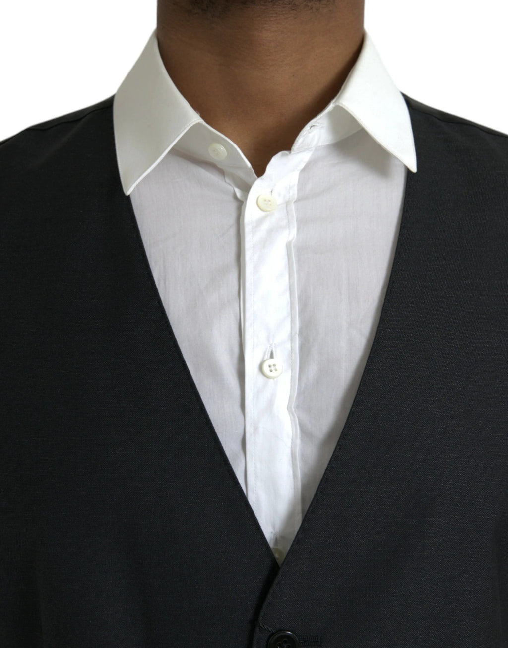Dolce & Gabbana Black Wool Waistcoat Dress Formal Vest by Dolce & Gabbana
