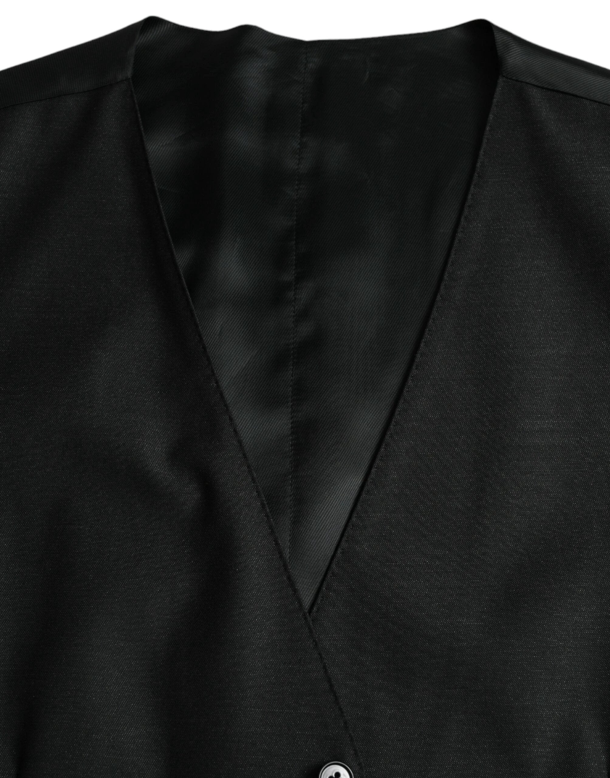 Dolce & Gabbana Black Wool Waistcoat Dress Formal Vest by Dolce & Gabbana