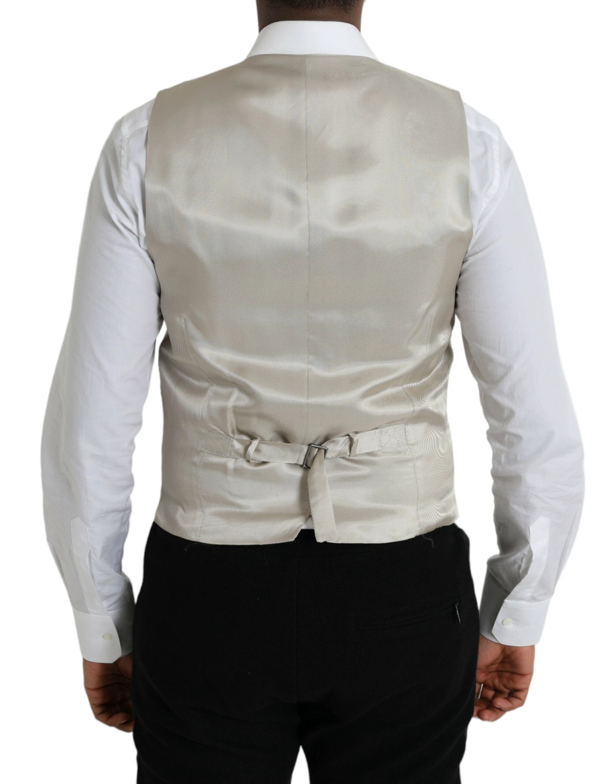 Dolce & Gabbana Light Gray Wool Formal Dress Waistcoat Vest by Dolce & Gabbana