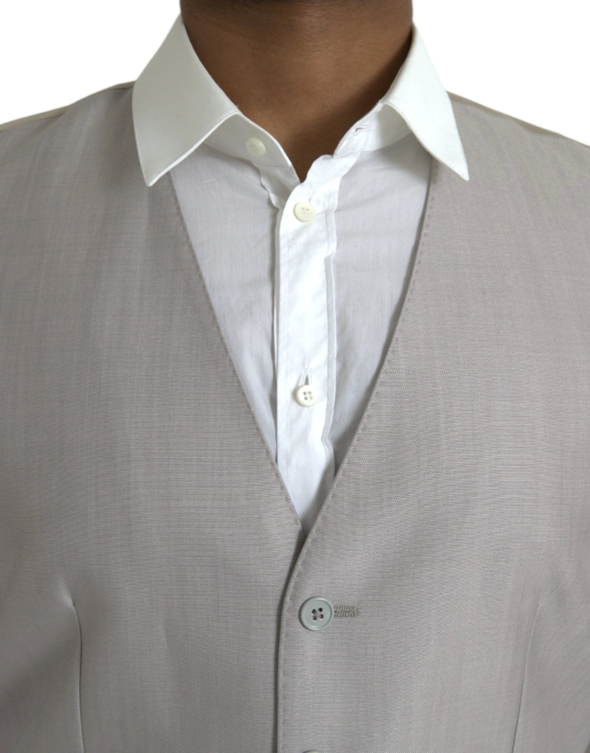 Dolce & Gabbana Light Gray Wool Formal Dress Waistcoat Vest by Dolce & Gabbana