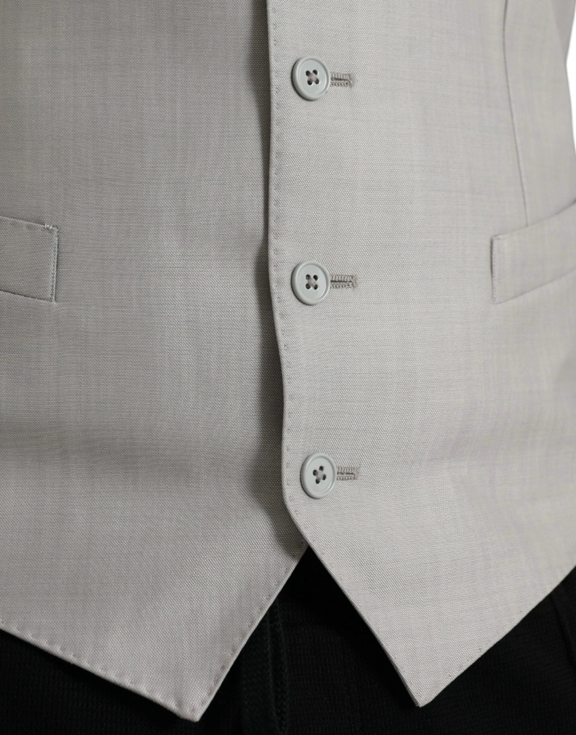 Dolce & Gabbana Light Gray Wool Formal Dress Waistcoat Vest by Dolce & Gabbana