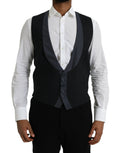 Dolce & Gabbana Black Wool Waistcoat Dress Formal Vest by Dolce & Gabbana