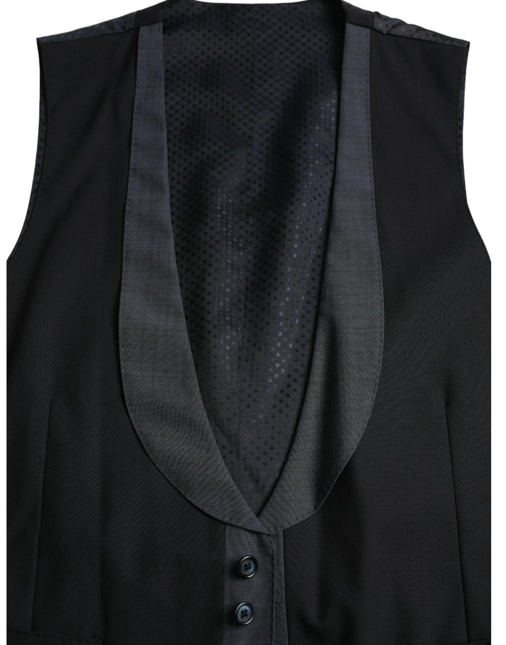 Dolce & Gabbana Black Wool Waistcoat Dress Formal Vest by Dolce & Gabbana