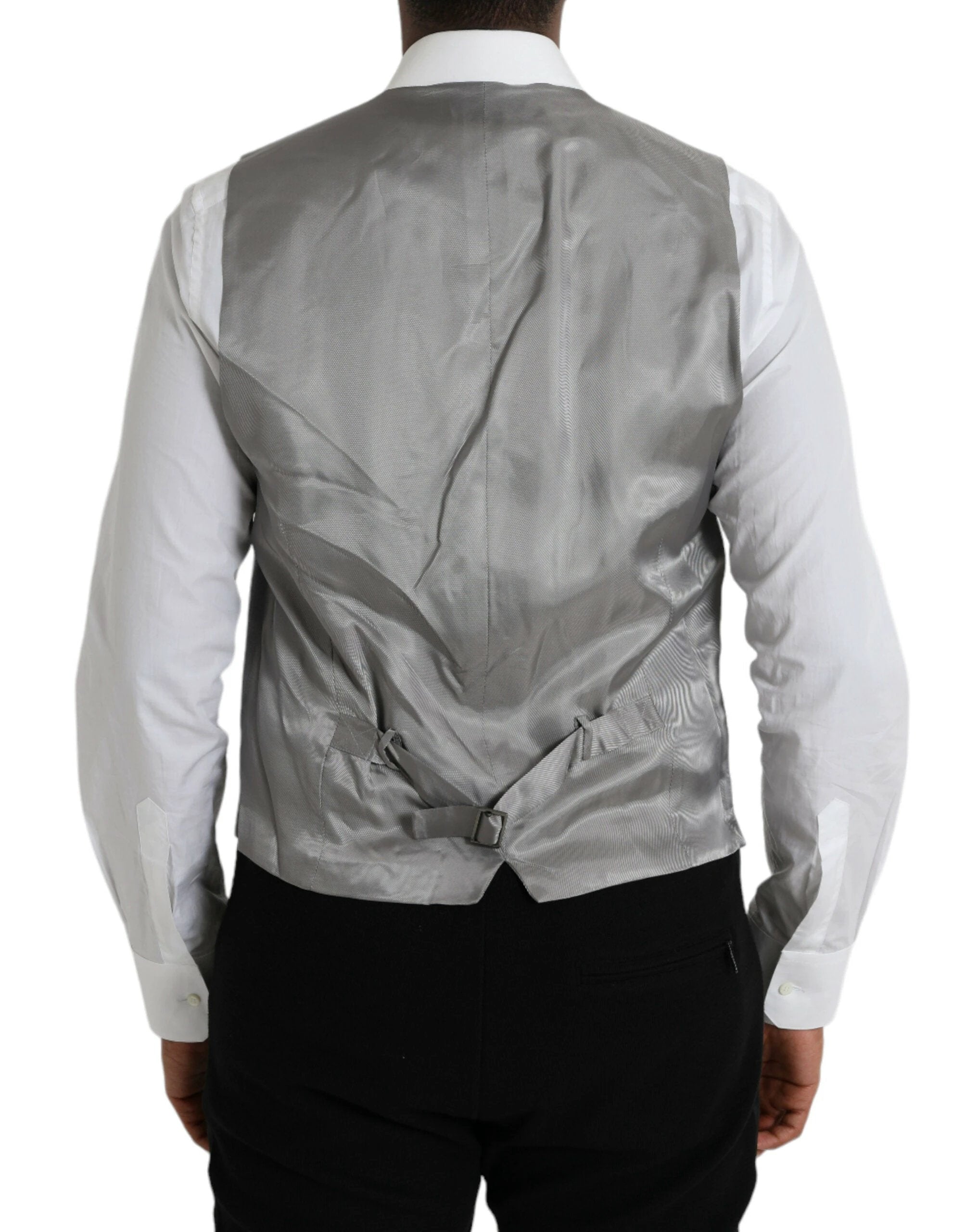 Dolce & Gabbana Light Gray Wool Formal Dress Waistcoat Vest by Dolce & Gabbana