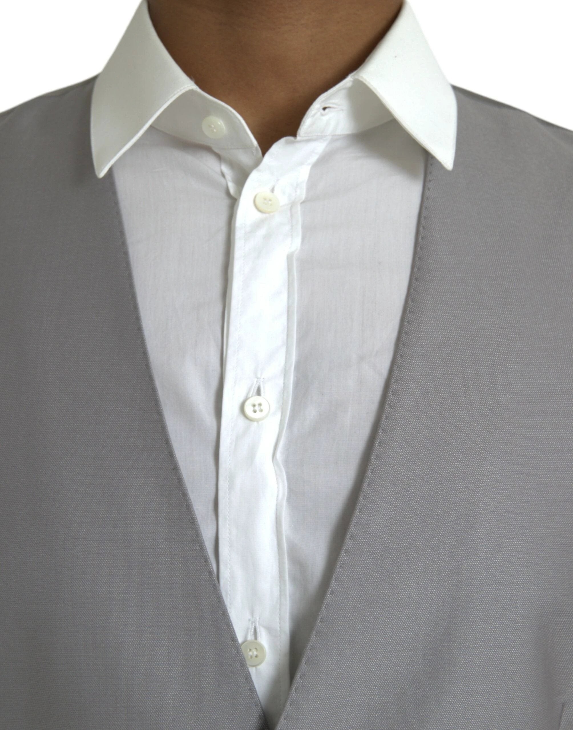 Dolce & Gabbana Light Gray Wool Formal Dress Waistcoat Vest by Dolce & Gabbana