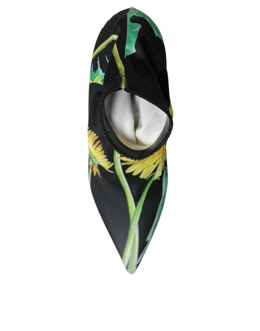 Dolce & Gabbana Black Floral Jersey Stretch Ankle Boots Shoes by Dolce & Gabbana