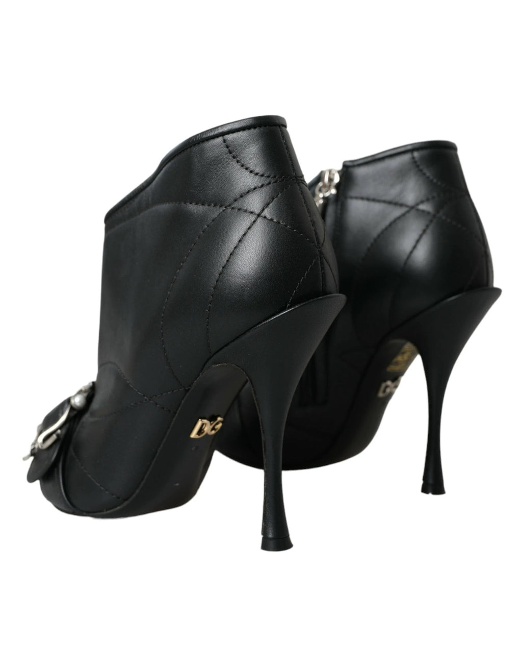 Dolce & Gabbana Black Devotion Quilted Buckled Boots Shoes by Dolce & Gabbana