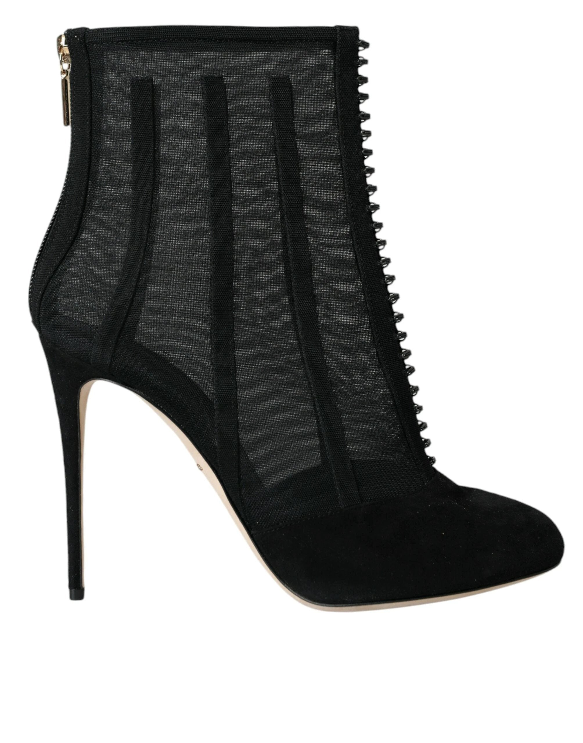 Dolce & Gabbana Black Mesh Stiletto Heels Ankle Boots Shoes by Dolce & Gabbana