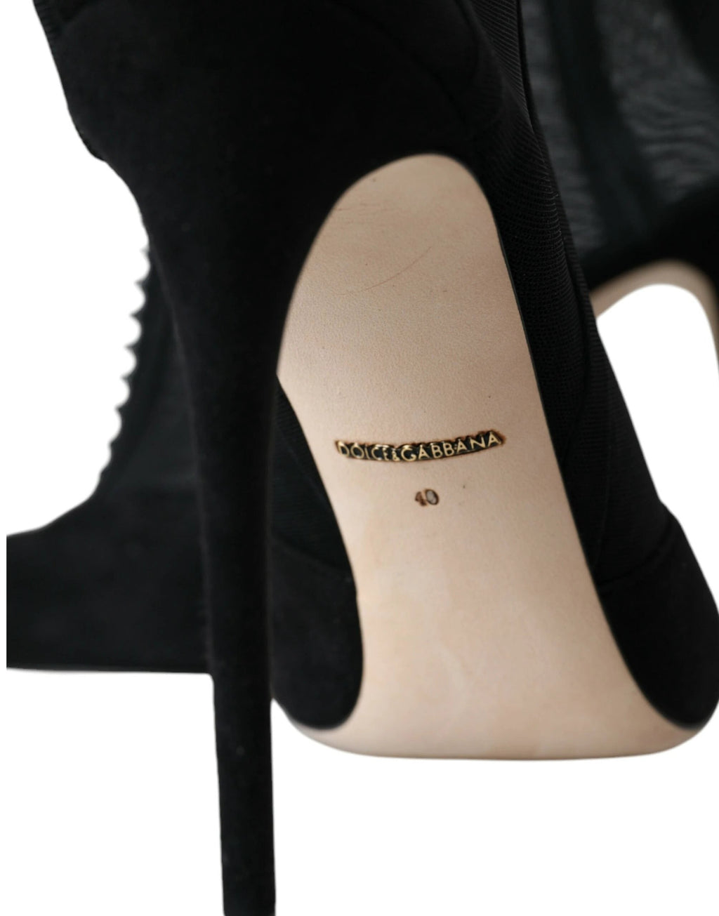 Dolce & Gabbana Black Mesh Stiletto Heels Ankle Boots Shoes by Dolce & Gabbana