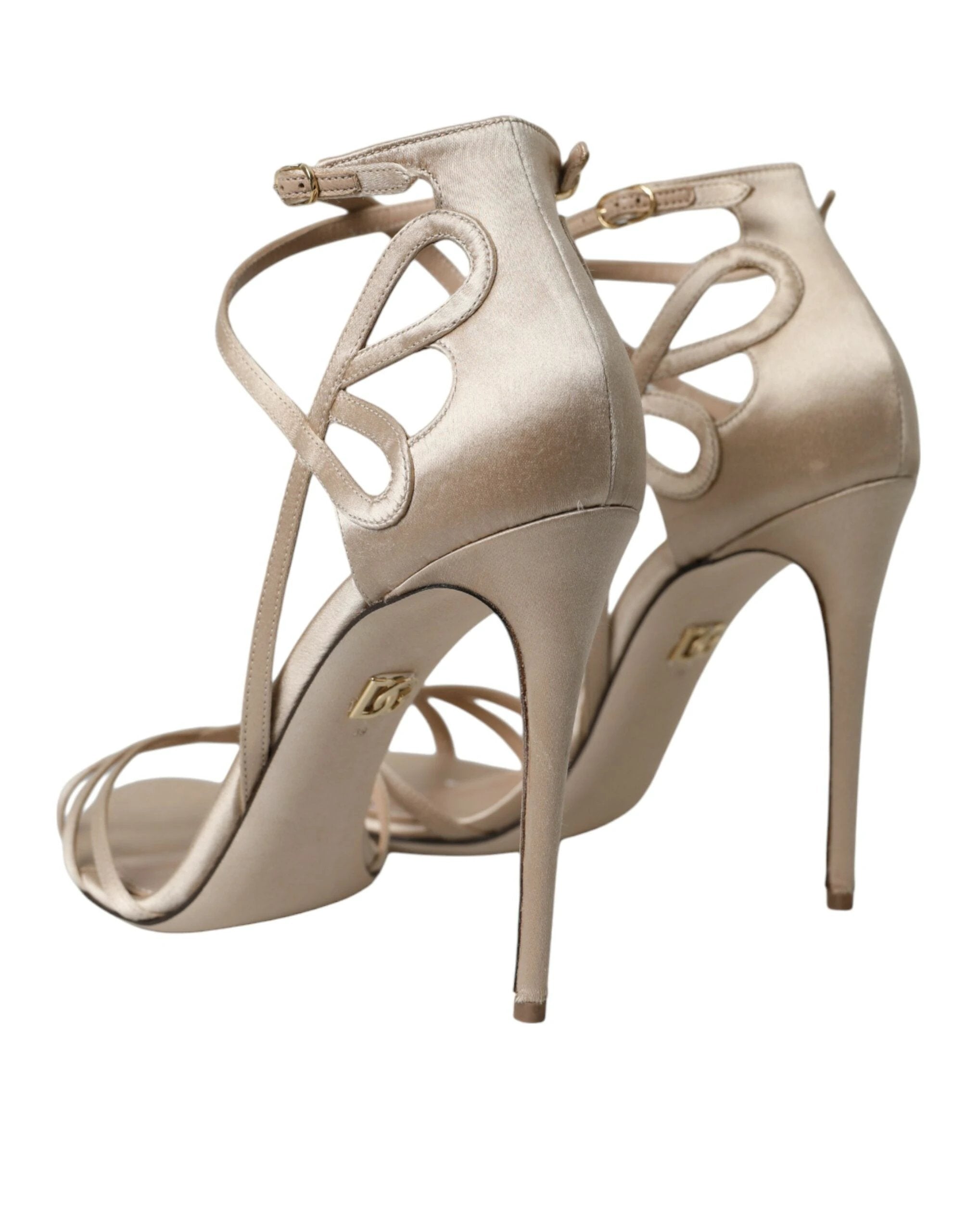 Dolce & Gabbana Beige Leather Strappy Heels Sandals Shoes by Dolce & Gabbana