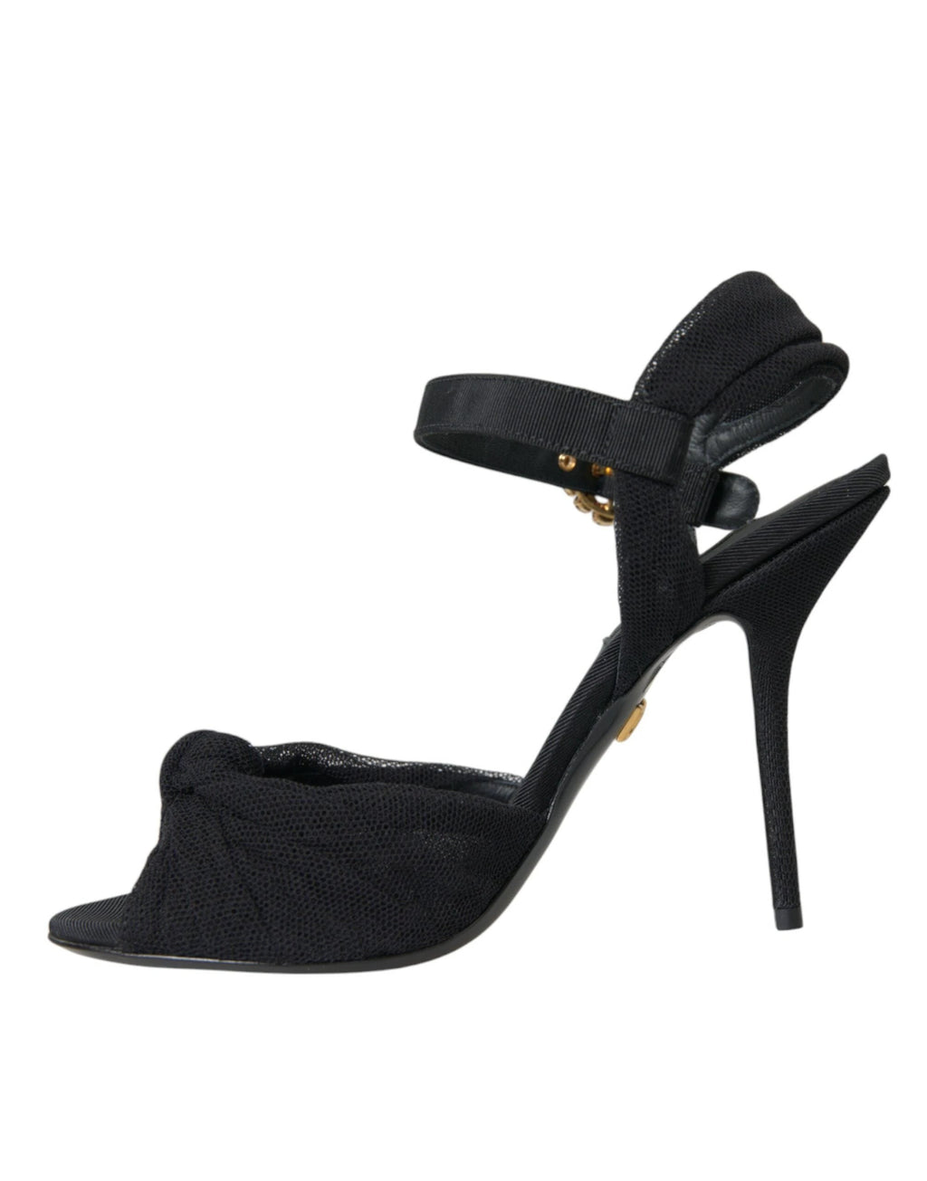 Dolce & Gabbana Black Suede Embellished Heels Sandals Shoes by Dolce & Gabbana